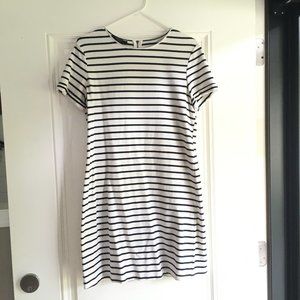 Brass Striped T-shirt Dress